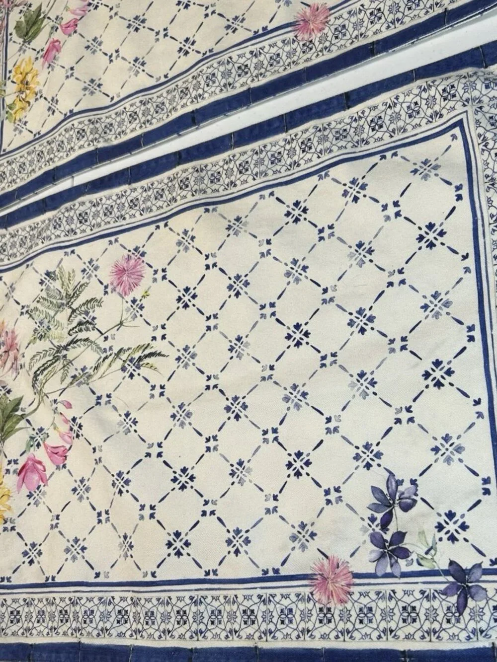 Maison D Hermine Set Of Three Fabric Placemats Faience Country Blue Floral 14x19